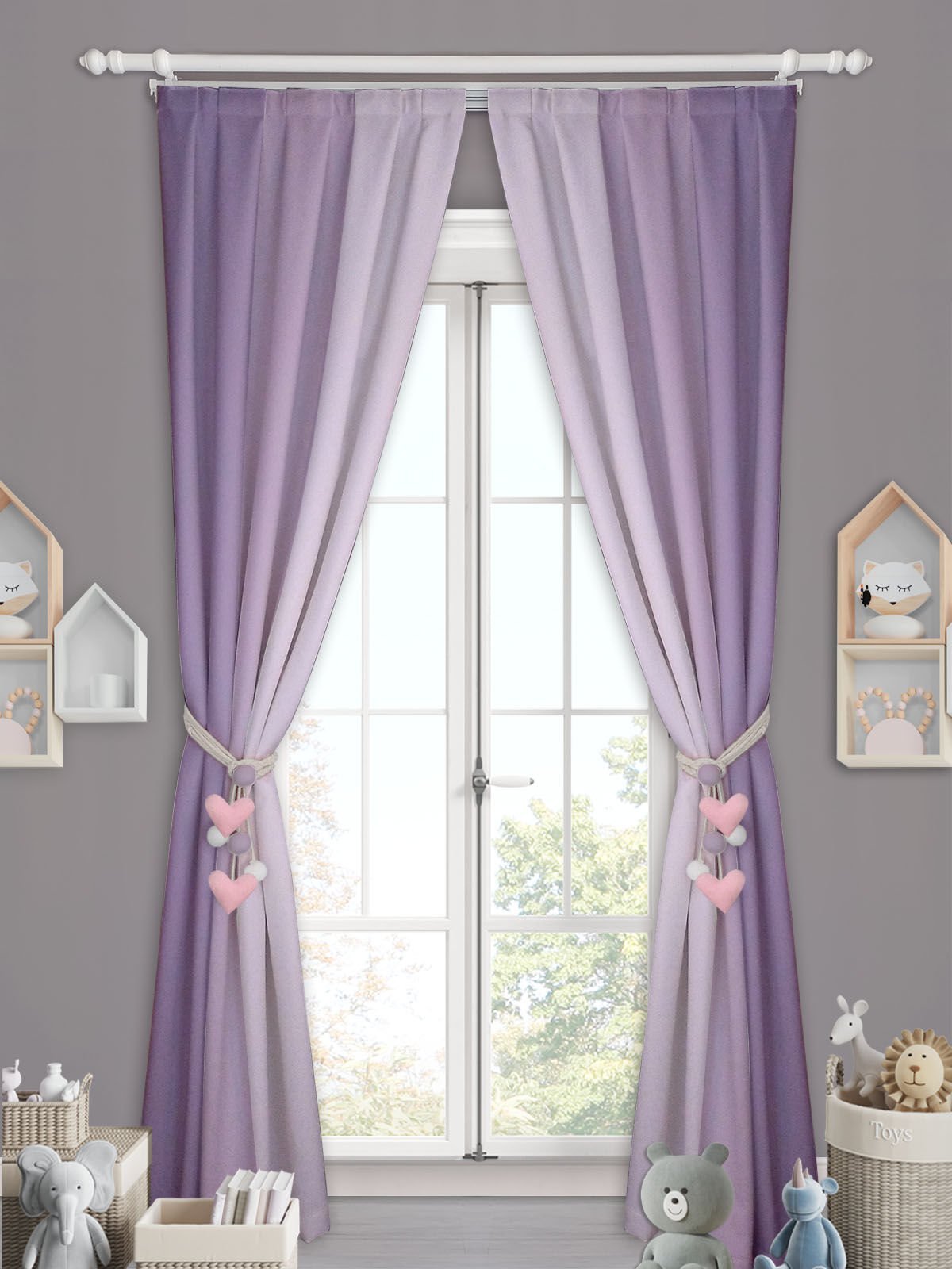 3 RENKLİ LİLA KONSPET FON TÜL PERDE