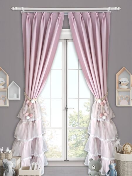 MAVİ AMERİKAN PİLE FIRFIRLI PERDE