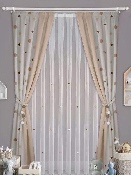 BEJ- KREM PERDE KOMBİN 2