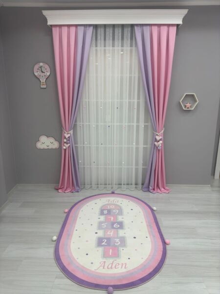 PEMBE LİLA 2 RENK  FON  VE HALI