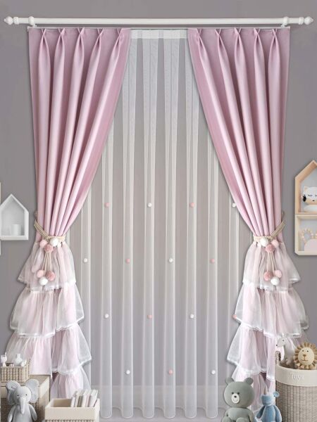 PUDRA KOMBİN PERDE HALI