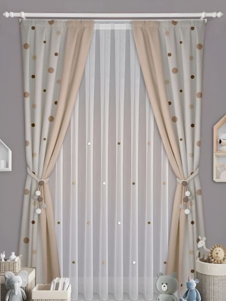 BEJ- KREM PERDE KOMBİN